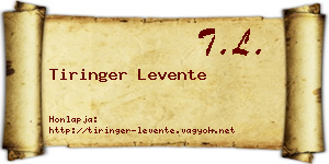 Tiringer Levente névjegykártya