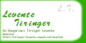 levente tiringer business card